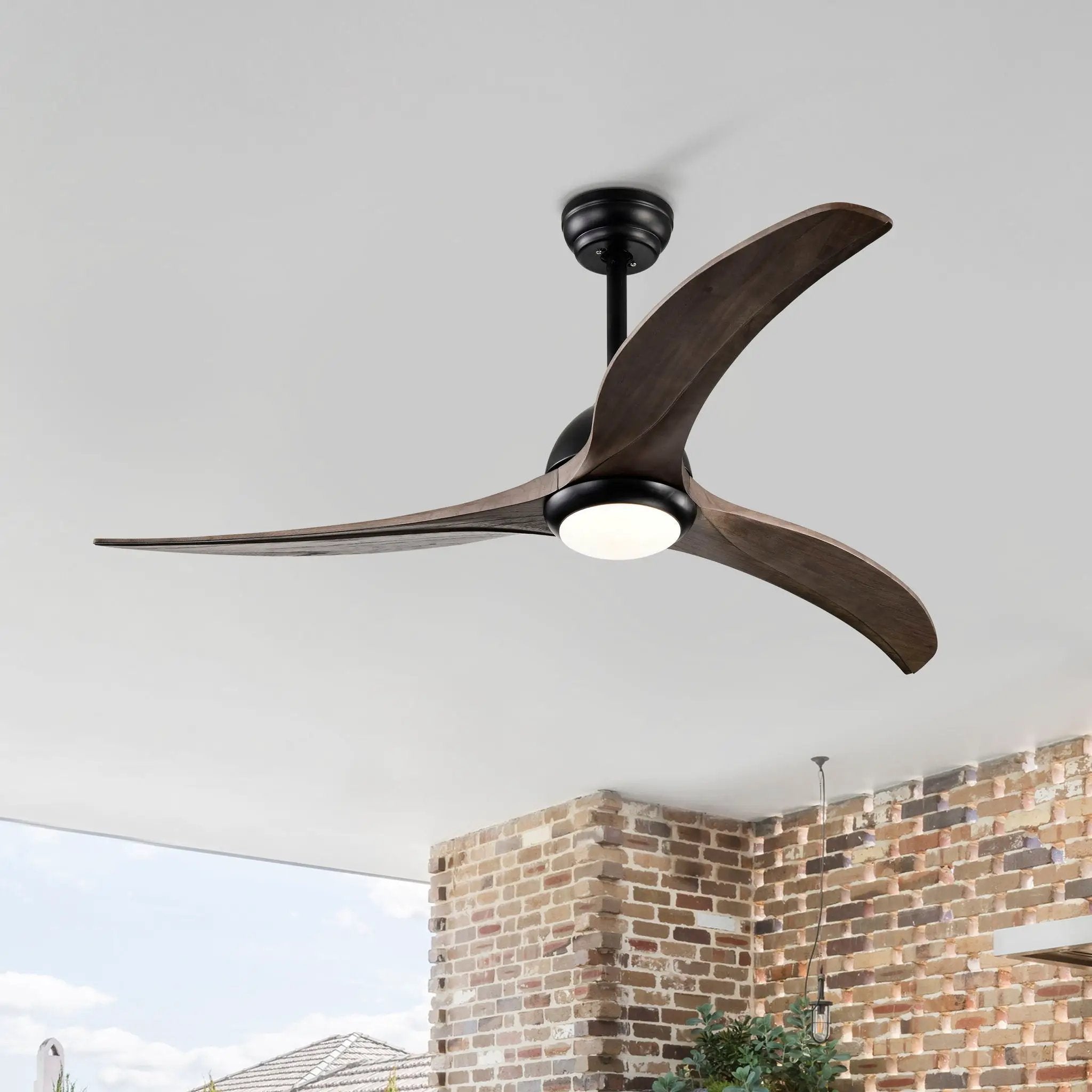 Indoor Outdoor Ceiling Fan With Light With Remote Control, Noiseless Reversible Motor, 6 Speed, 3 Color by HouseOfZazla