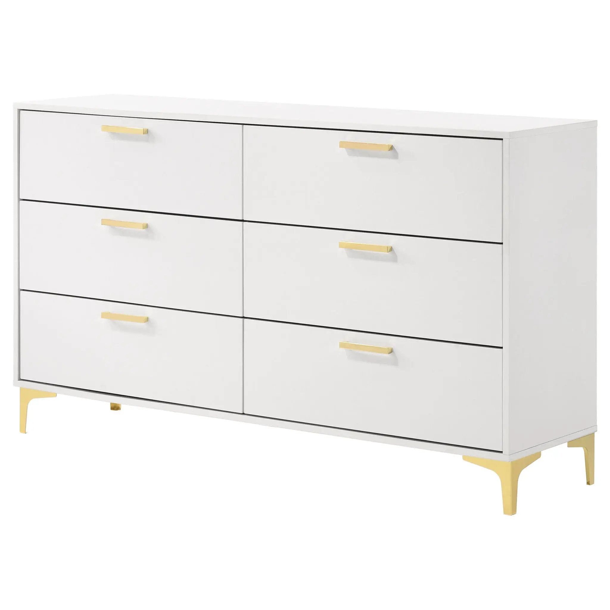 Karena - Rectangular 6 Drawer Dresser - White