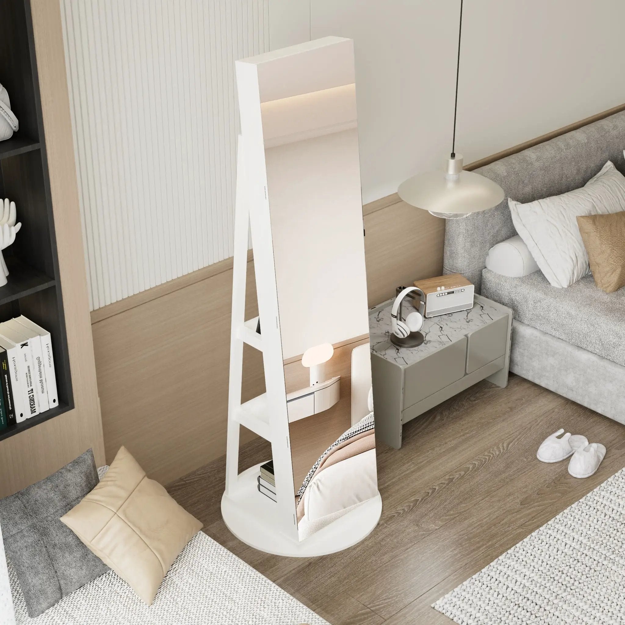 Swivel Jewelry Cabinet With Full Length Mirror by Unique Piece Furniture