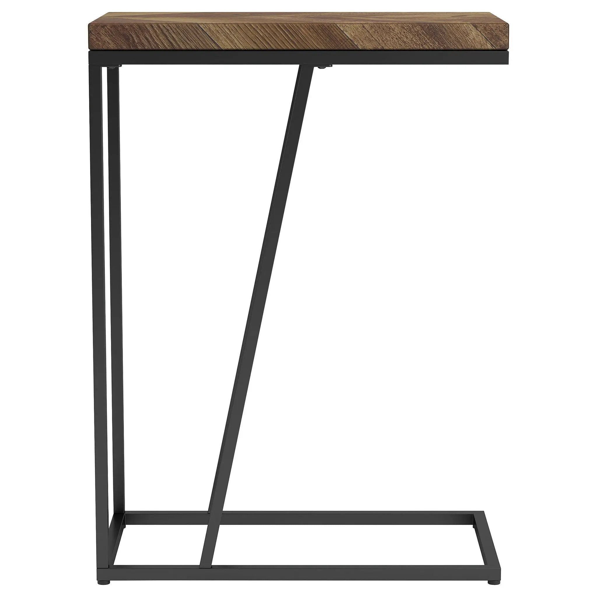 Sergio Engineered Wood C-Shaped Side Table Rustic Tobacco by Unique Piece Furniture
