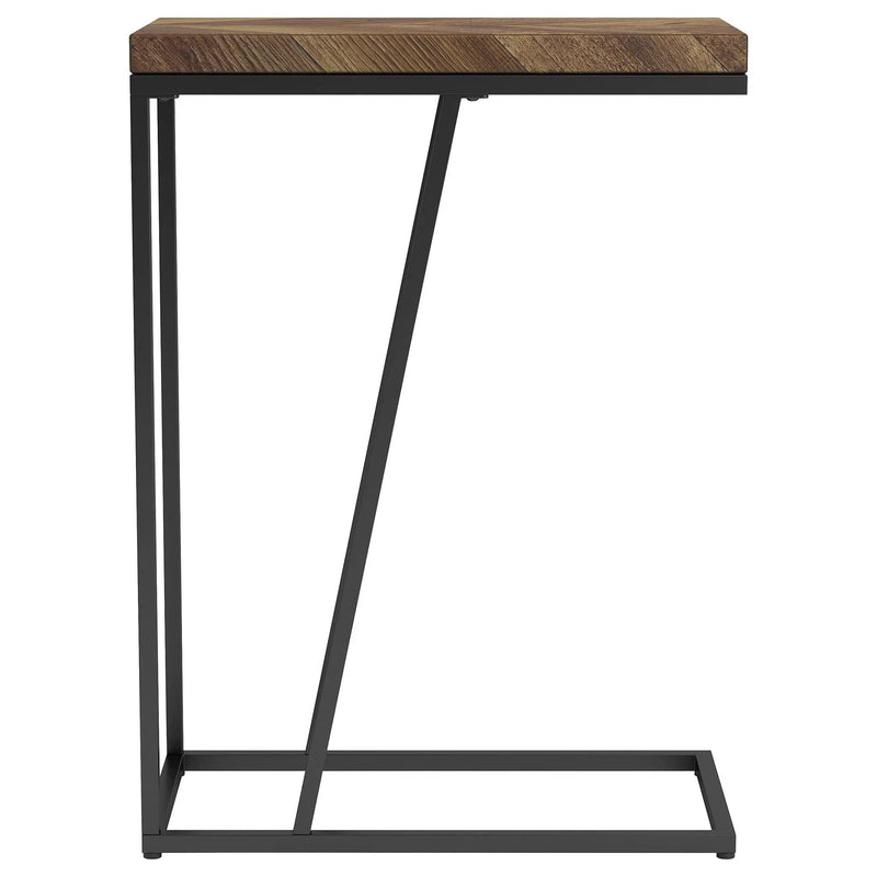 Sergio Engineered Wood C-Shaped Side Table Rustic Tobacco by Unique Piece Furniture