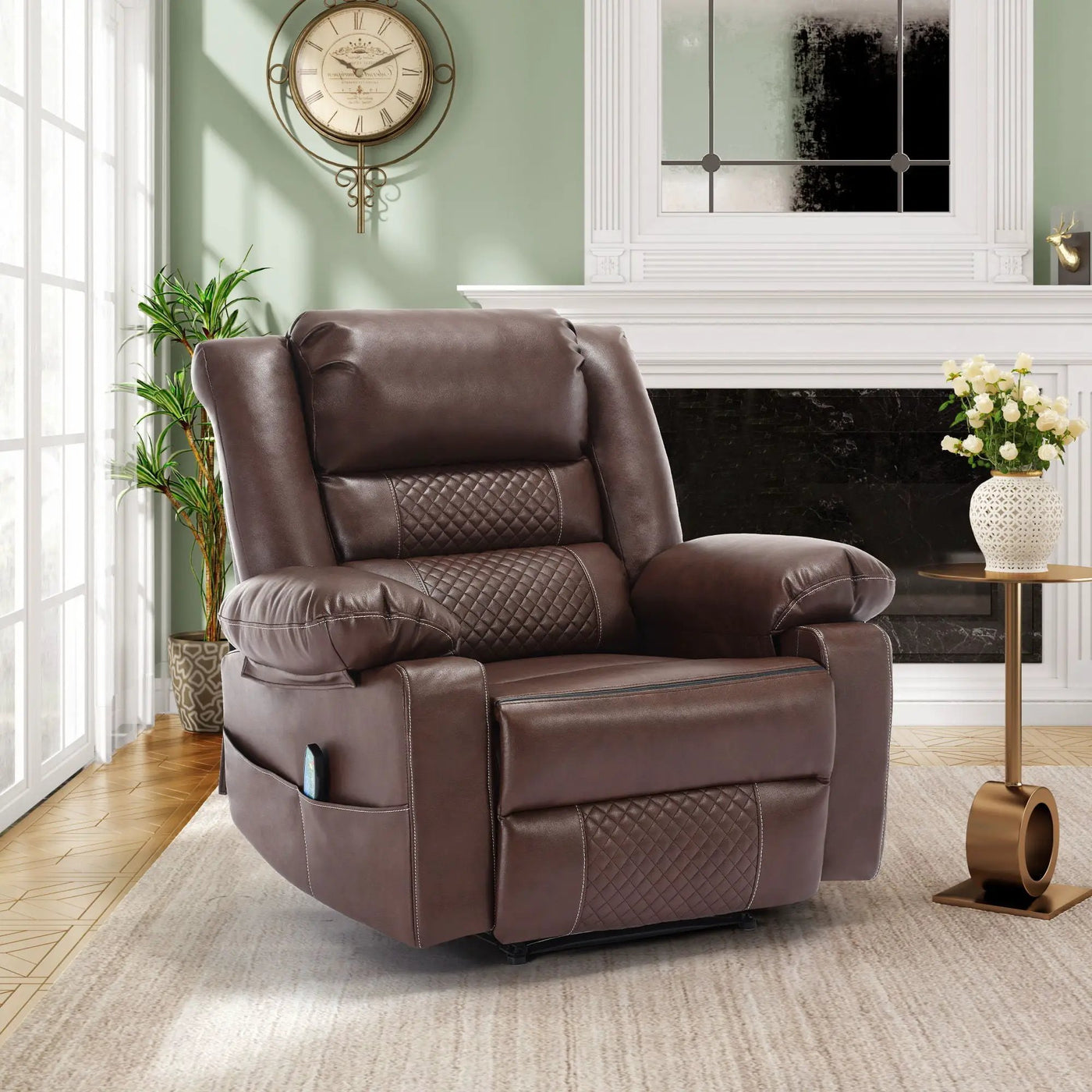 Breathable Massage Recliner Manual Chair by Unique Piece Furniture