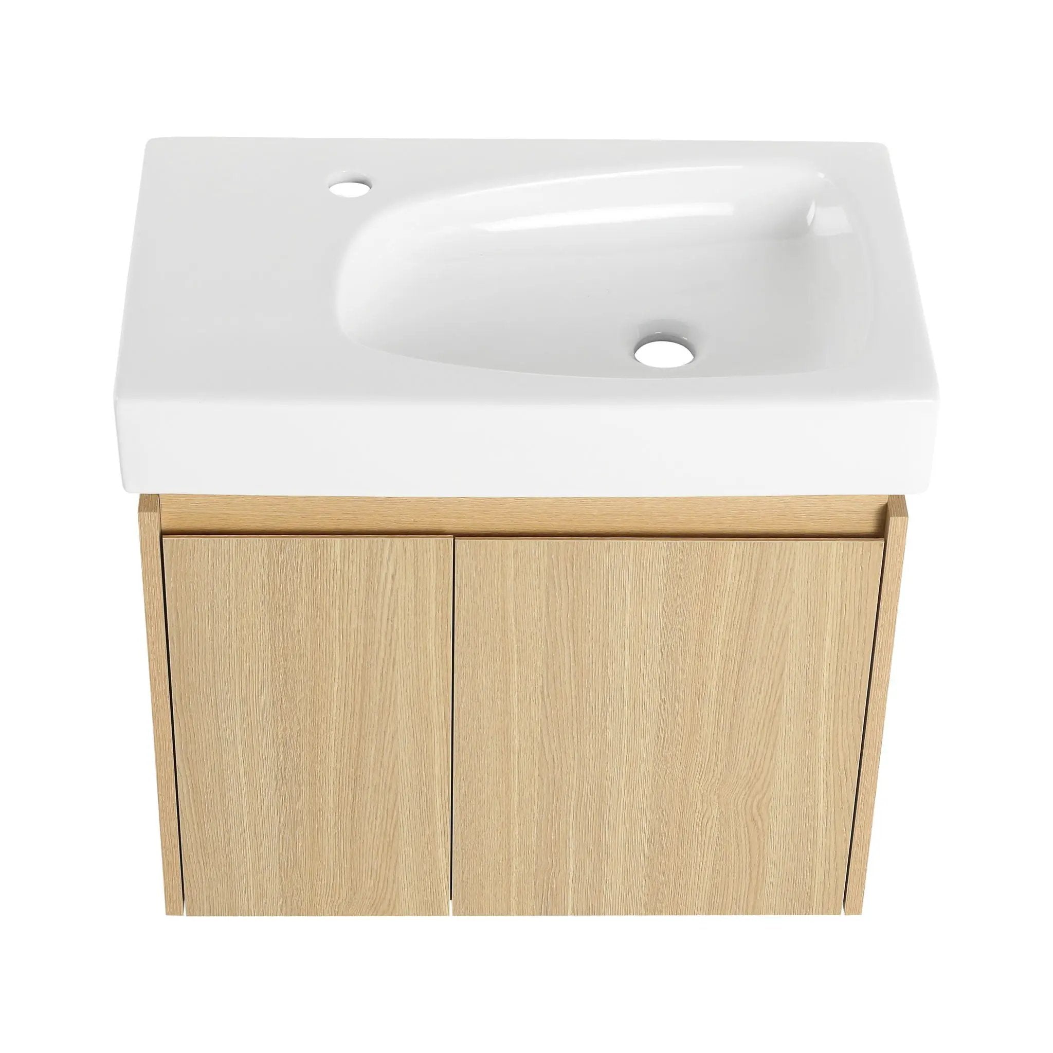 Modern Bathroom Vanity With Ceramic Basin, Wall Mounted Floating Sink Combo, Storage Cabinet by HouseOfZazla