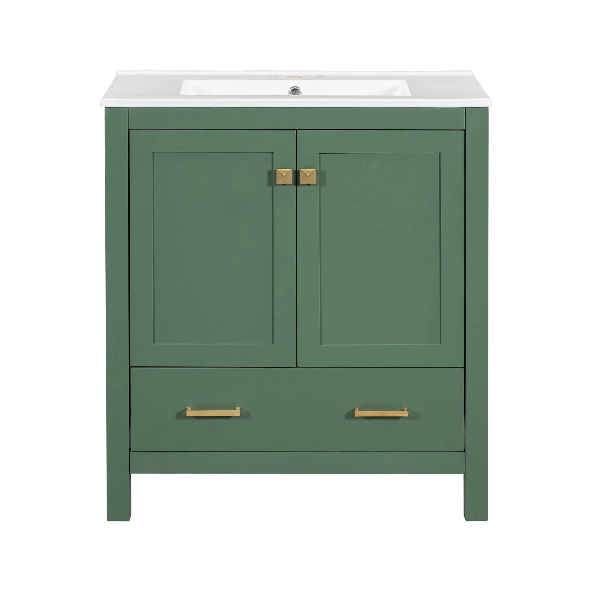 Bathroom Vanity With Single Sink, Combo Cabinet Undermount Sink, Bathroom Storage Cabinet With 2 Doors And A Drawer, Soft Closing, Multifunctional Storage, Solid Wood Frame by Unique Piece Furniture