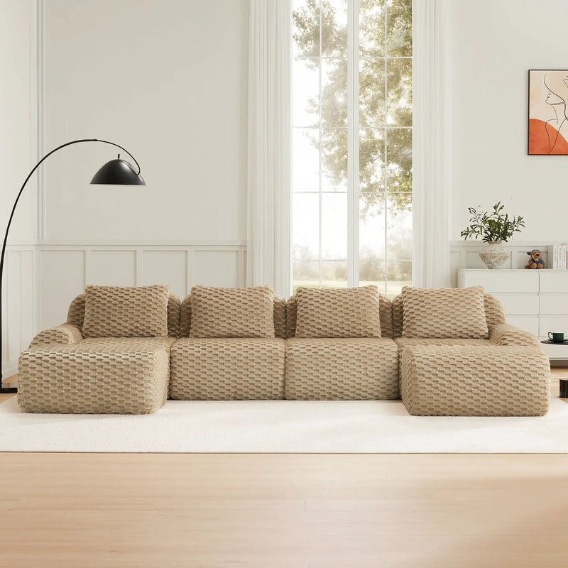 146" Modern U-Shaped Modular Sectional Sofa by HouseOfZazla
