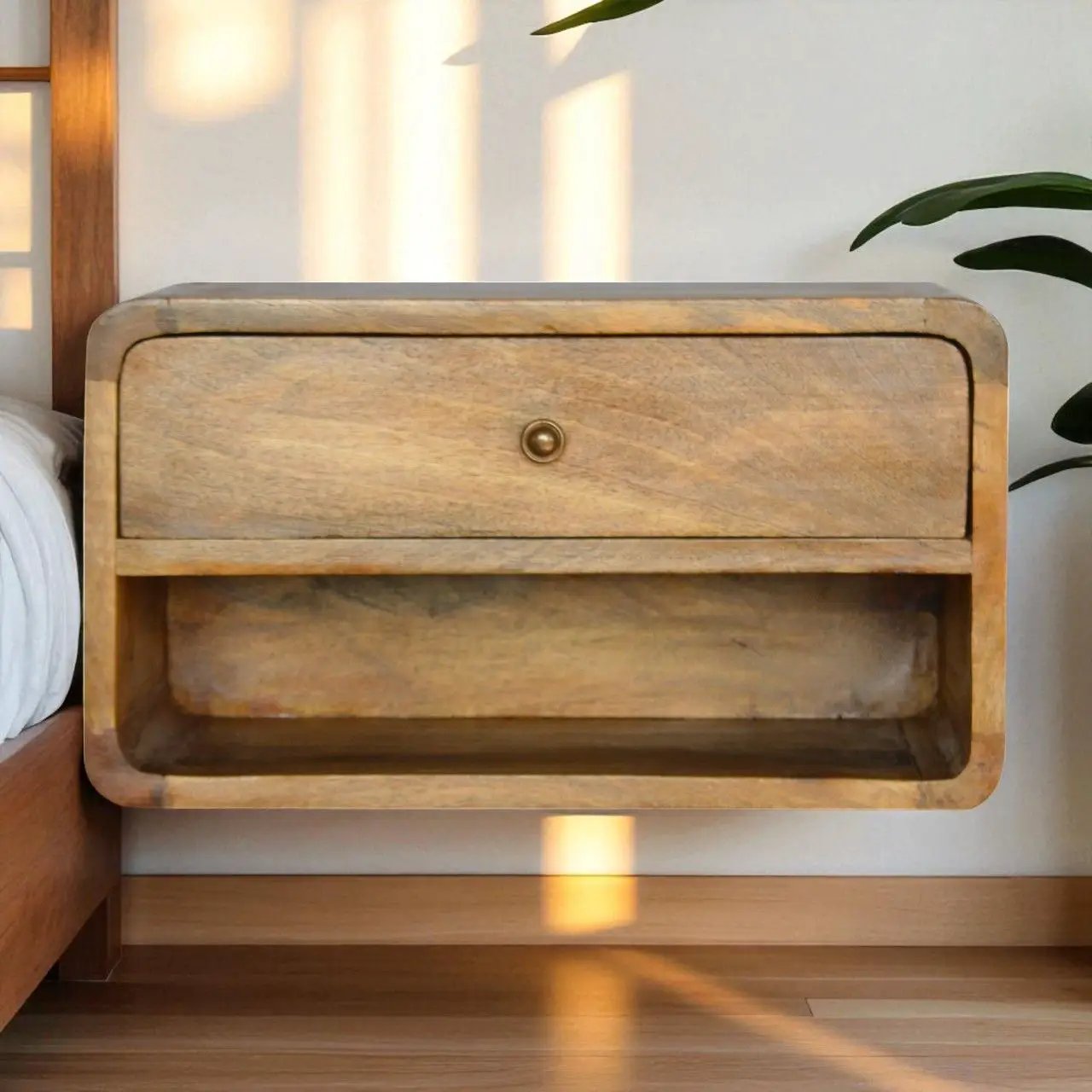 Curve Upper Slot Floating Nightstand by Unique Piece Furniture