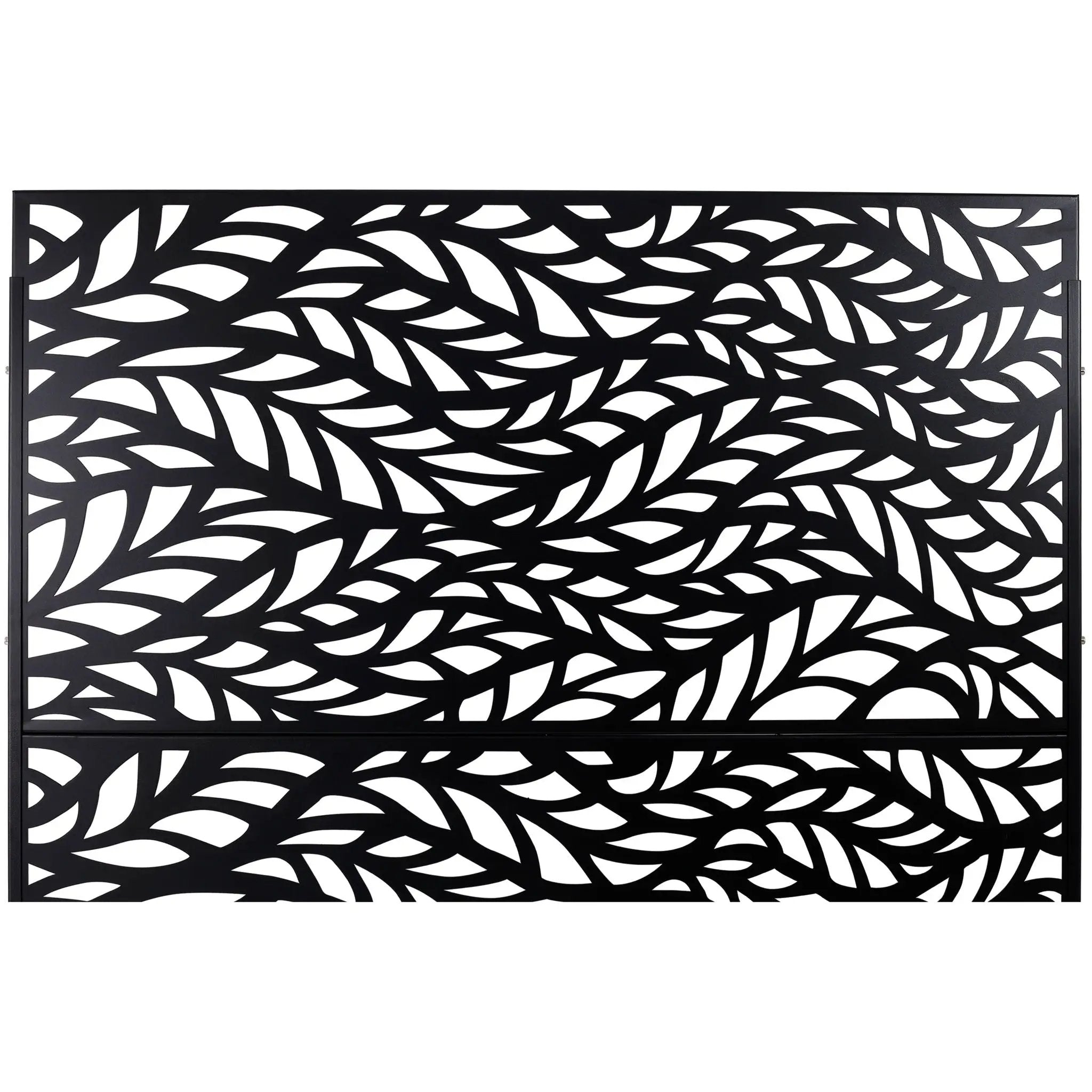 Outdoor & Indoor Privacy Screen Metal Privacy Screen, Freestanding Decorative Privacy Screen For Deck Balcony Patio - Black by HouseOfZazla