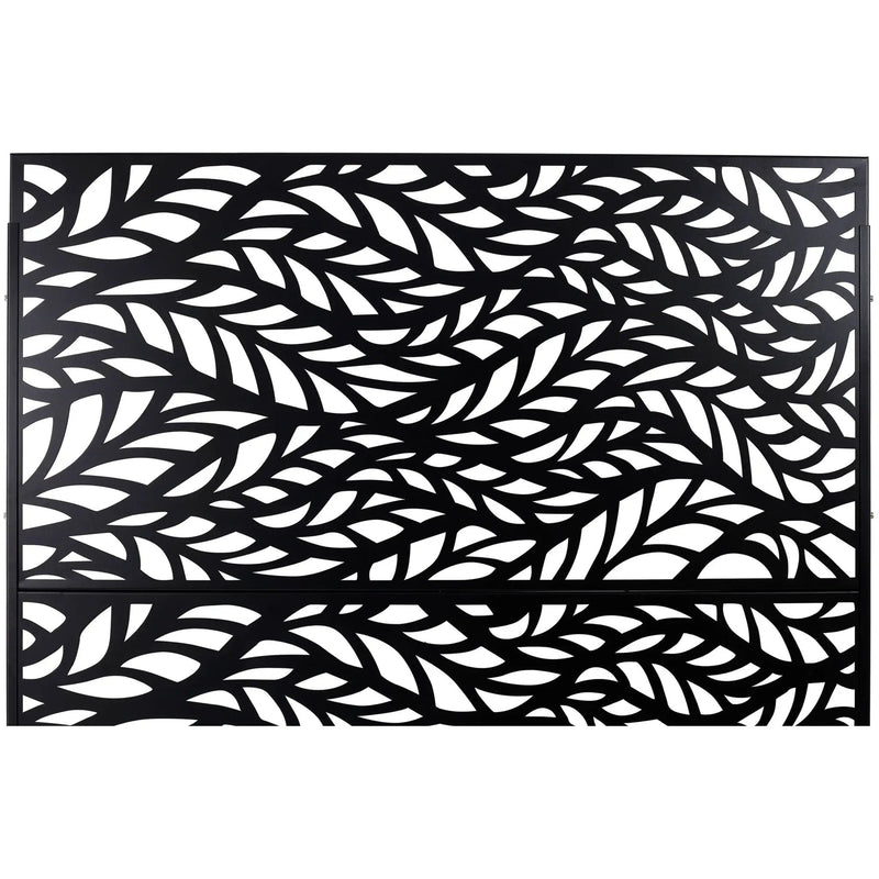 Outdoor & Indoor Privacy Screen Metal Privacy Screen, Freestanding Decorative Privacy Screen For Deck Balcony Patio - Black by HouseOfZazla