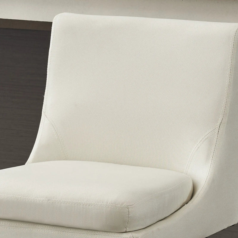 Upholstered Swivel Bar Stools With Ergonomic Design (Set of 2) - Cream White by Unique Piece Furniture