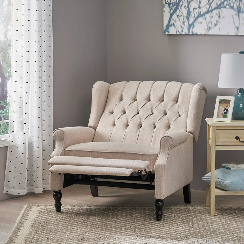 Push Back Recliner Chair Fabric Lounge Armchair by HouseOfZazla