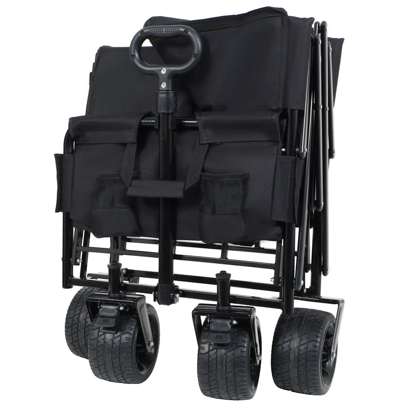 3-in-1 Convertible Folding Wagon Cart with Bench Seat & Storage by HouseOfZazla