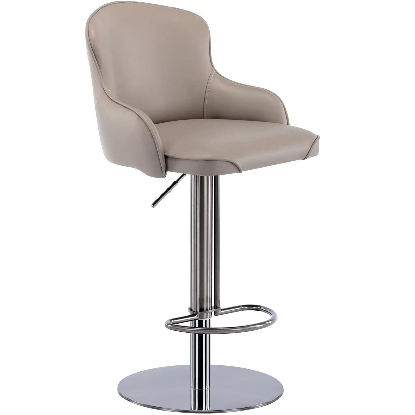 Titanium Stainless Steel Bar Stool, Grade Modern Bar Chair With Backrest, Swivel Adjustable Height For Kitchen Counter And Dining Room by Unique Piece Furniture