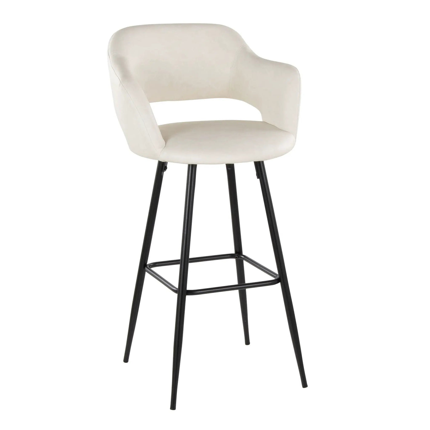 Margarite - Contemporary Fixed Height BarStool With Square Footrest (Set of 2) by HouseOfZazla