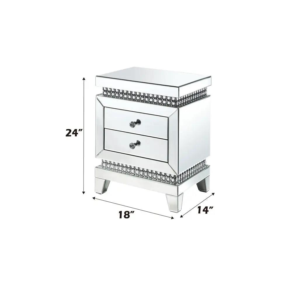 Lotus - Accent Table - Mirrored & Faux Ice Cube Crystals by Unique Piece Furniture