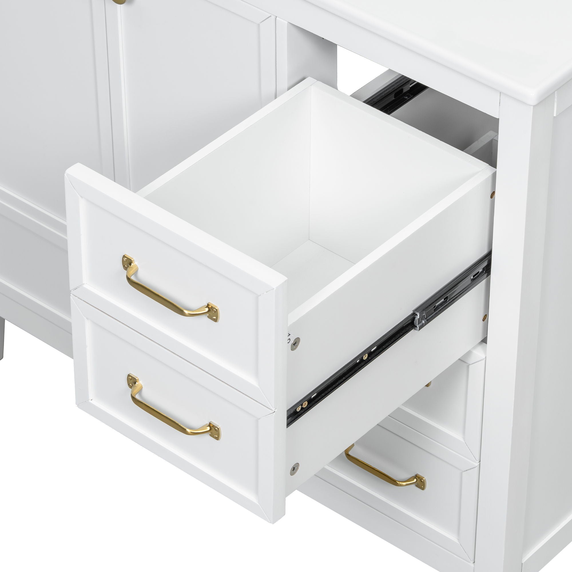 Elegant Vintage Bathroom Vanity With Sink and Soft Closing Drawers by HouseOfZazla