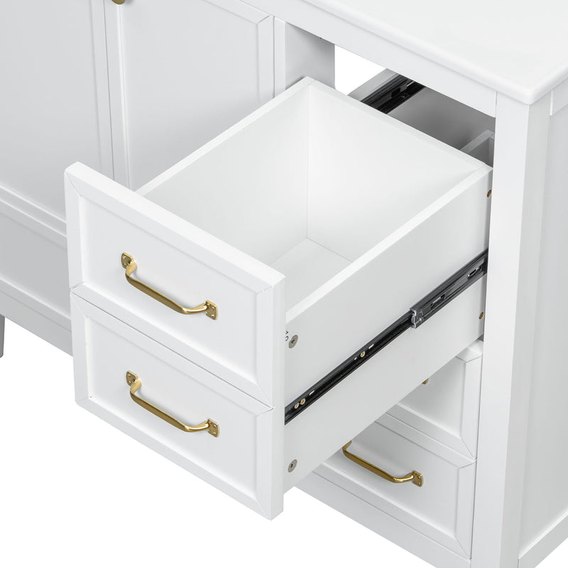 Elegant Vintage Bathroom Vanity With Sink and Soft Closing Drawers by HouseOfZazla