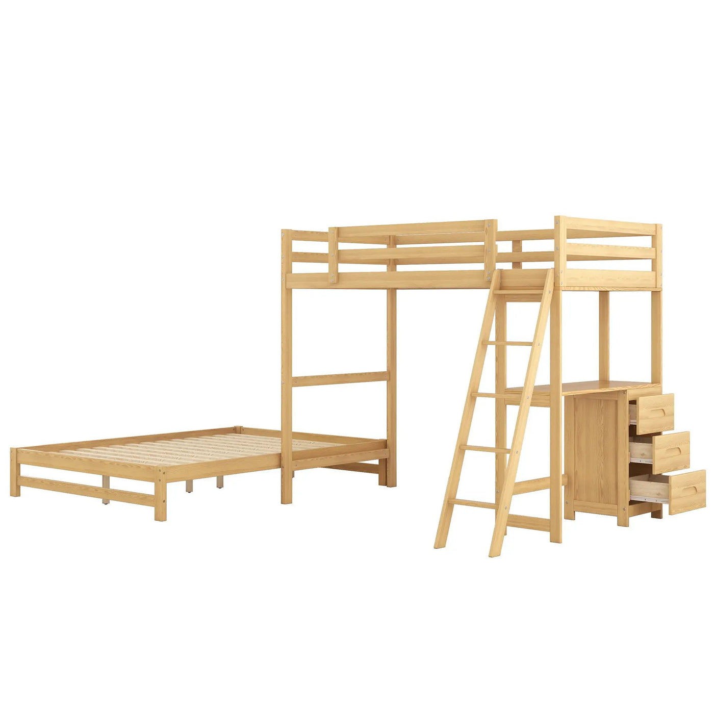 Bunk Bed With Built In Desk And 3 Drawers by HouseOfZazla