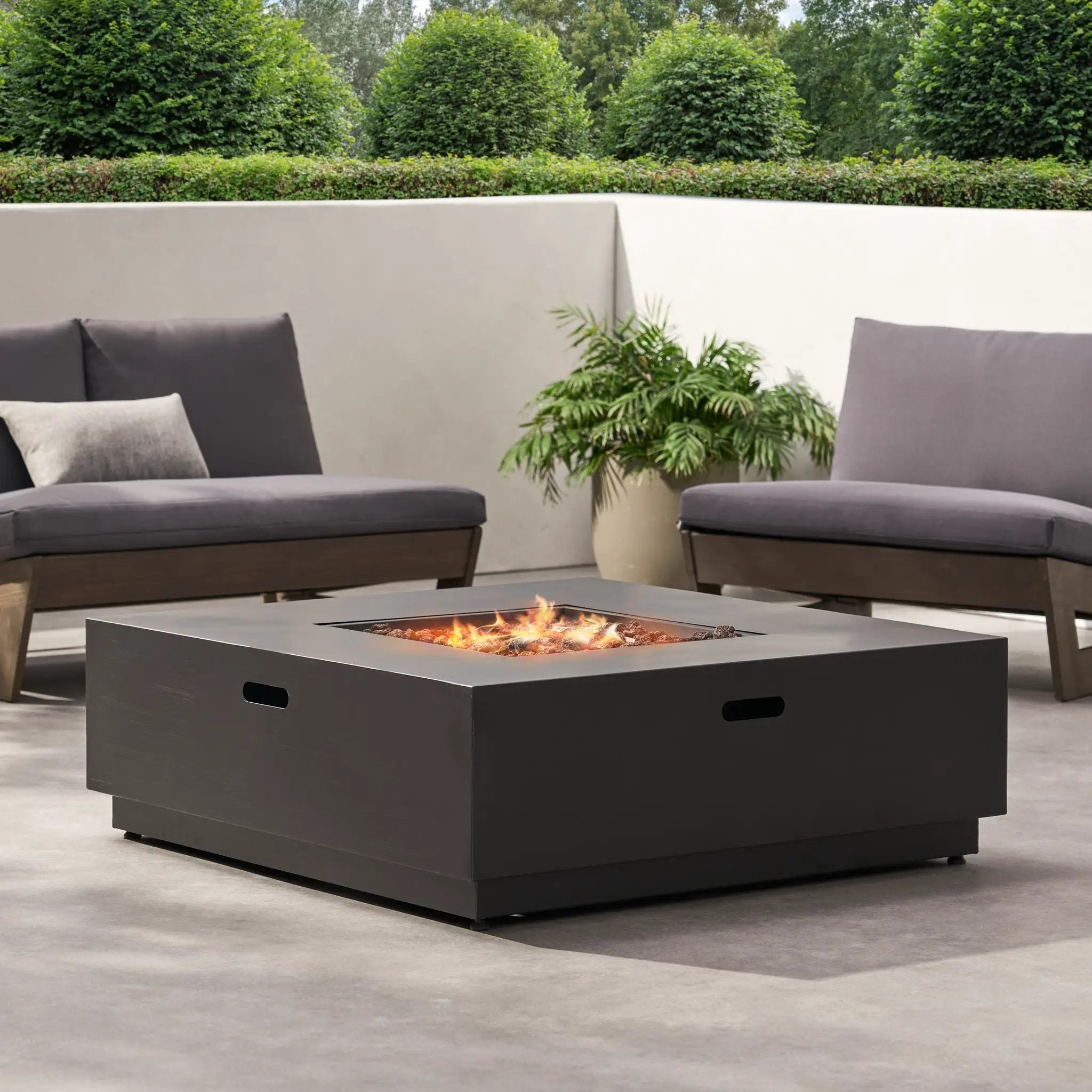 39'' Square Iron Fire Pit - 50,000 BTU by HouseOfZazla