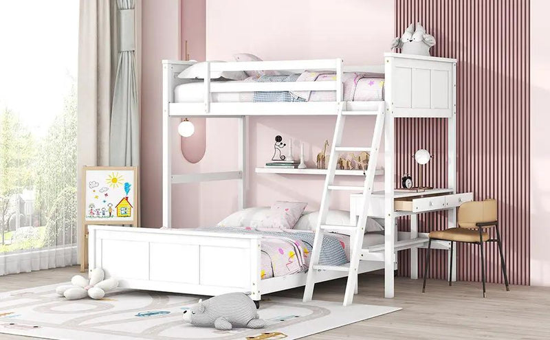 Full Over Full Bunk Bed With Desk