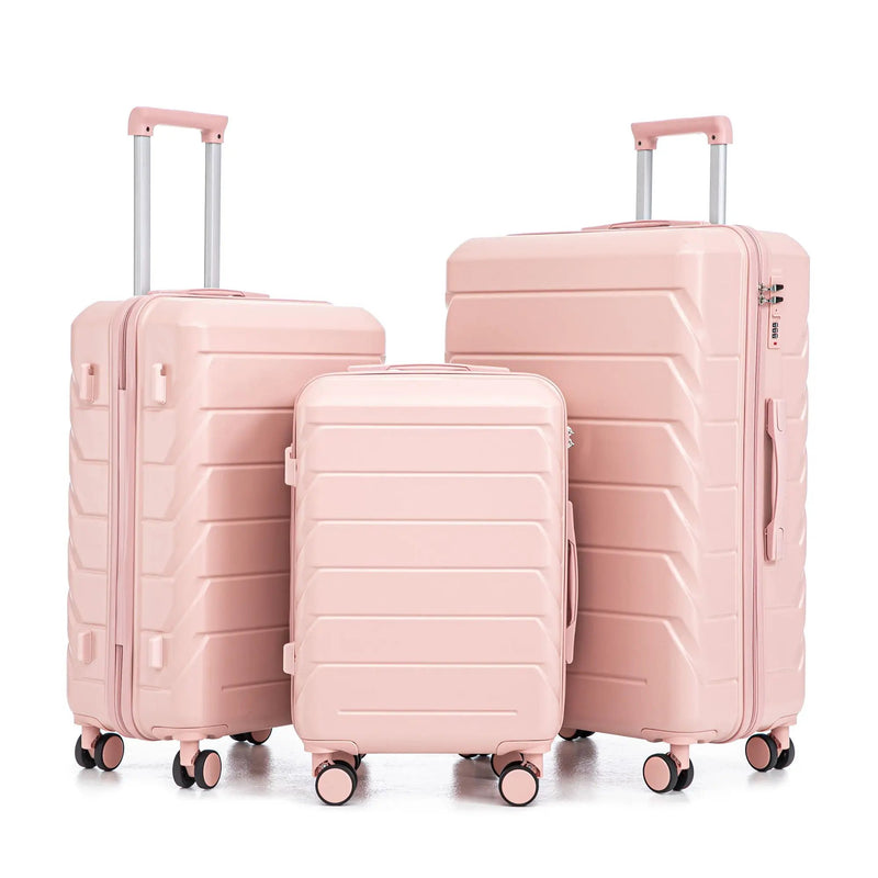3 Pieces Set 20" / 24" / 28" Spinner Wheel Luggage With Combination Lock by HouseOfZazla