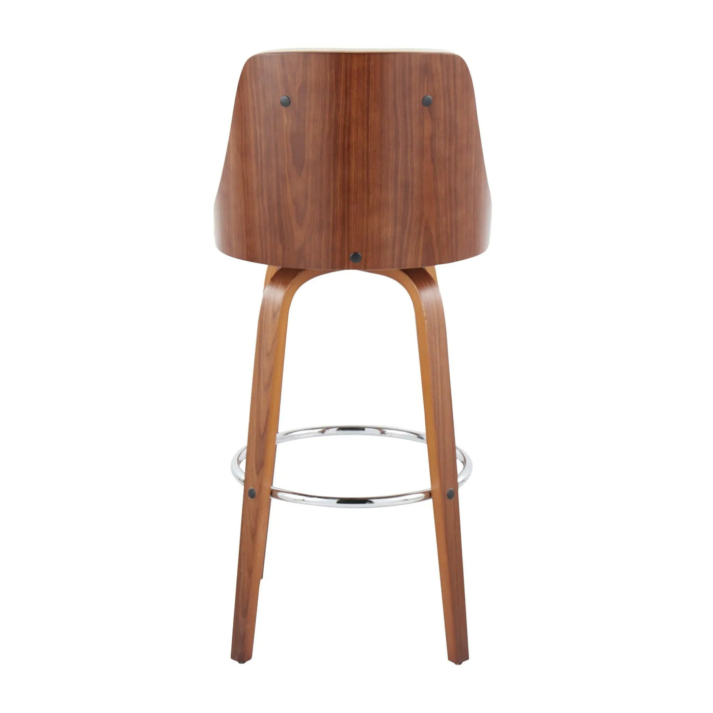 Gianna - Mid Century Modern Fixed Height Barstool With Swivel With Round Footrest (Set of 2) by HouseOfZazla
