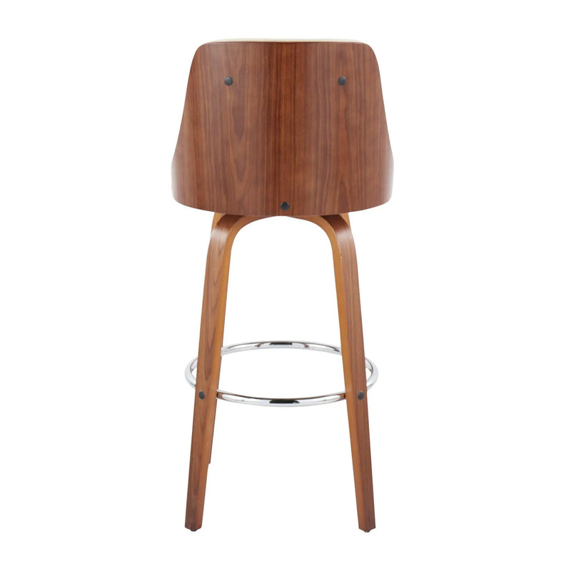 Gianna - Mid Century Modern Fixed Height Barstool With Swivel With Round Footrest (Set of 2) by Unique Piece Furniture