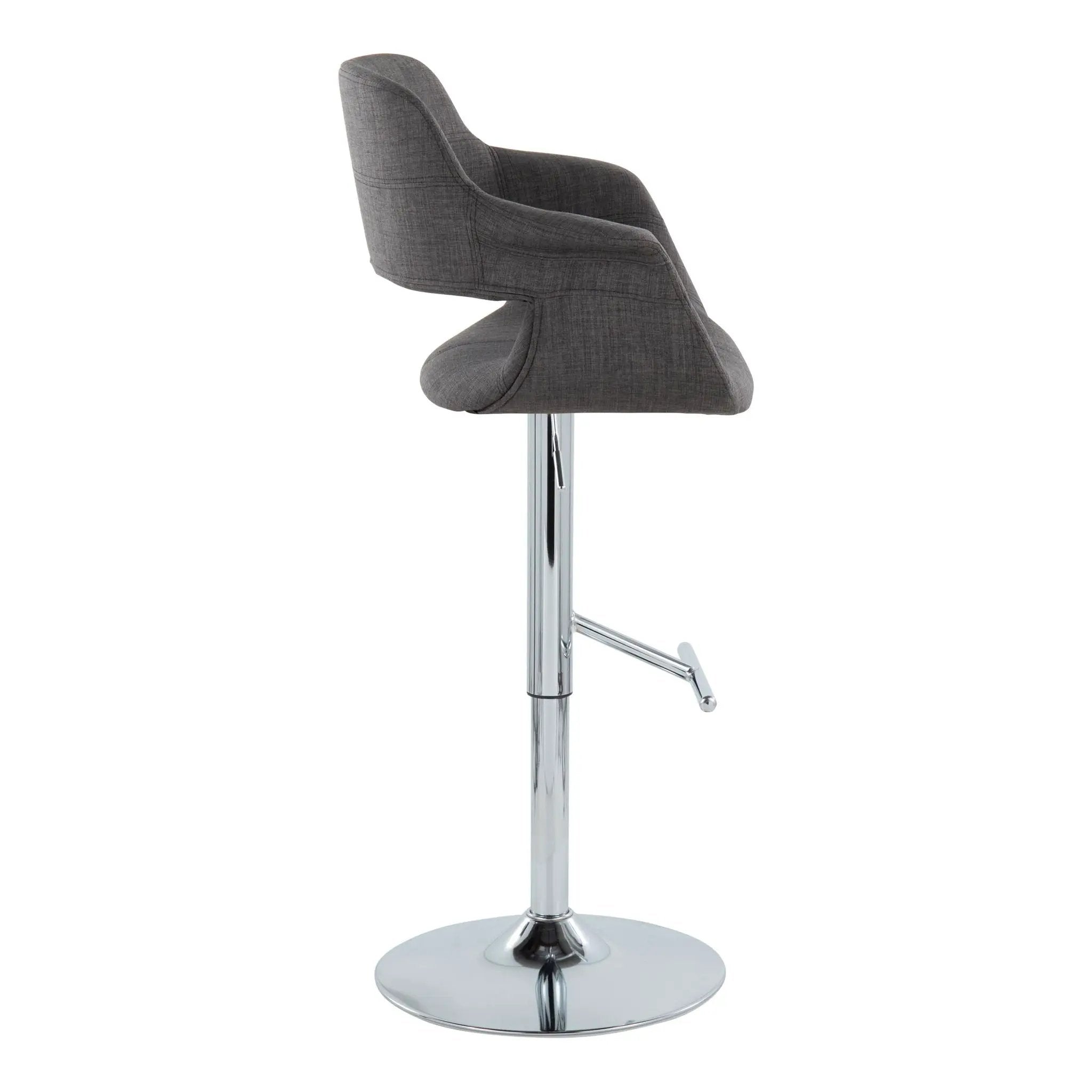 Vintage Flair - Mid Century Modern Adjustable Barstool & Straight T Footrest (Set of 2) by HouseOfZazla
