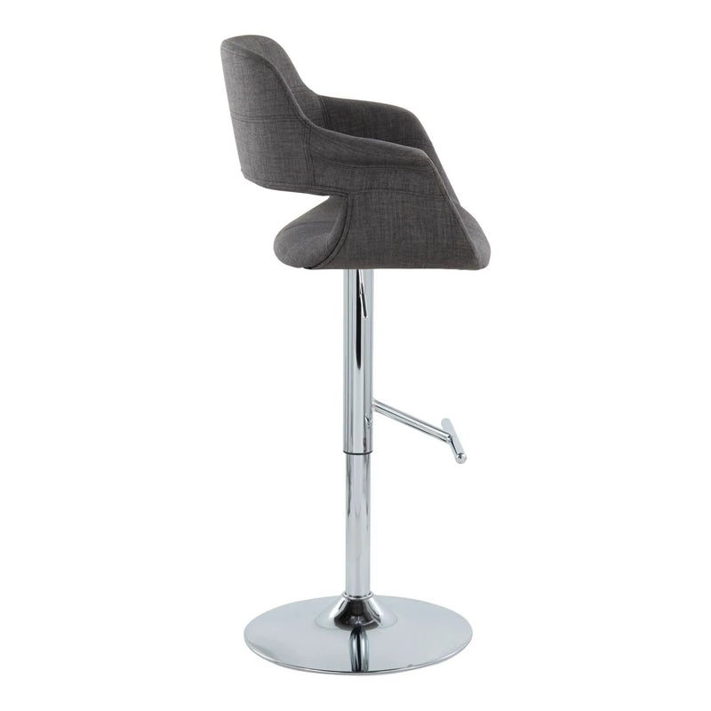 Vintage Flair - Mid Century Modern Adjustable Barstool & Straight T Footrest (Set of 2) by HouseOfZazla
