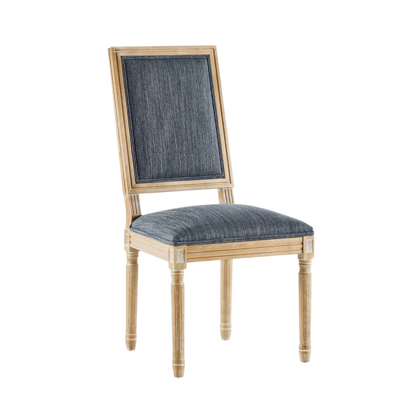 French Country Style Dining Chair With Upholstered Seating And Fluted Legs by HouseOfZazla