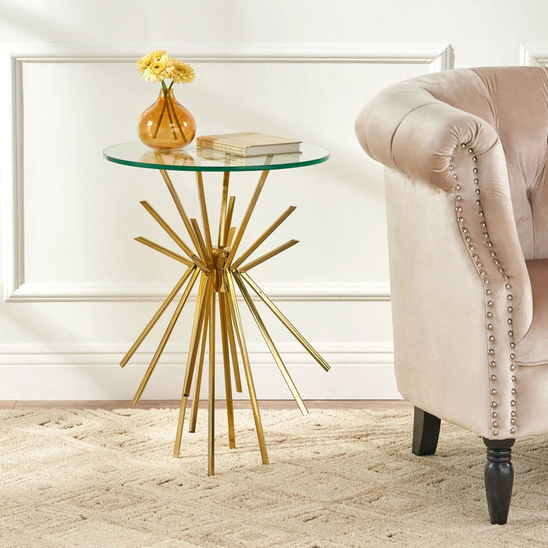 Table With Sunburst Design - Gold by HouseOfZazla