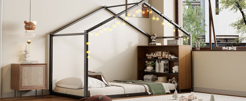 Bed House Frame With Shelves And Lights by HouseOfZazla