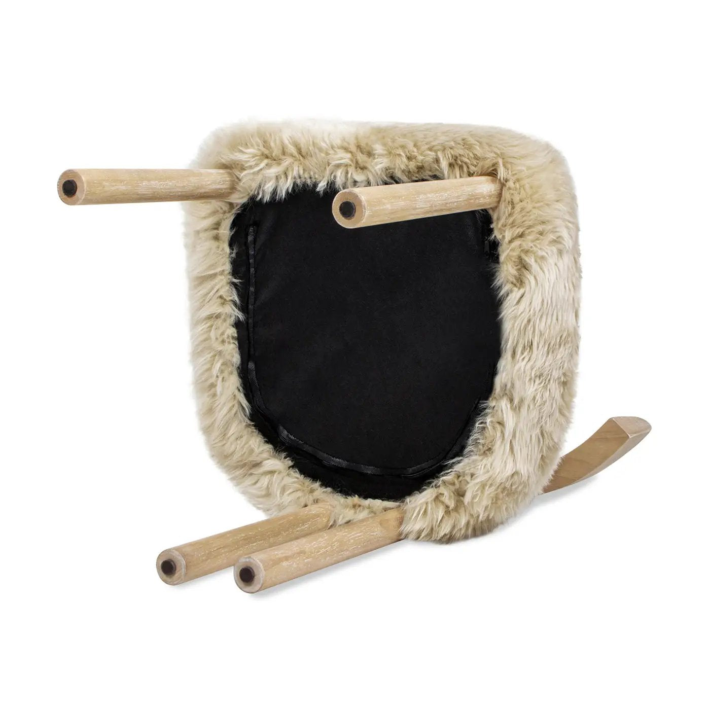 Arden 19.5" Genuine Sheepskin Fur Split Back Dining Chair by HouseOfZazla