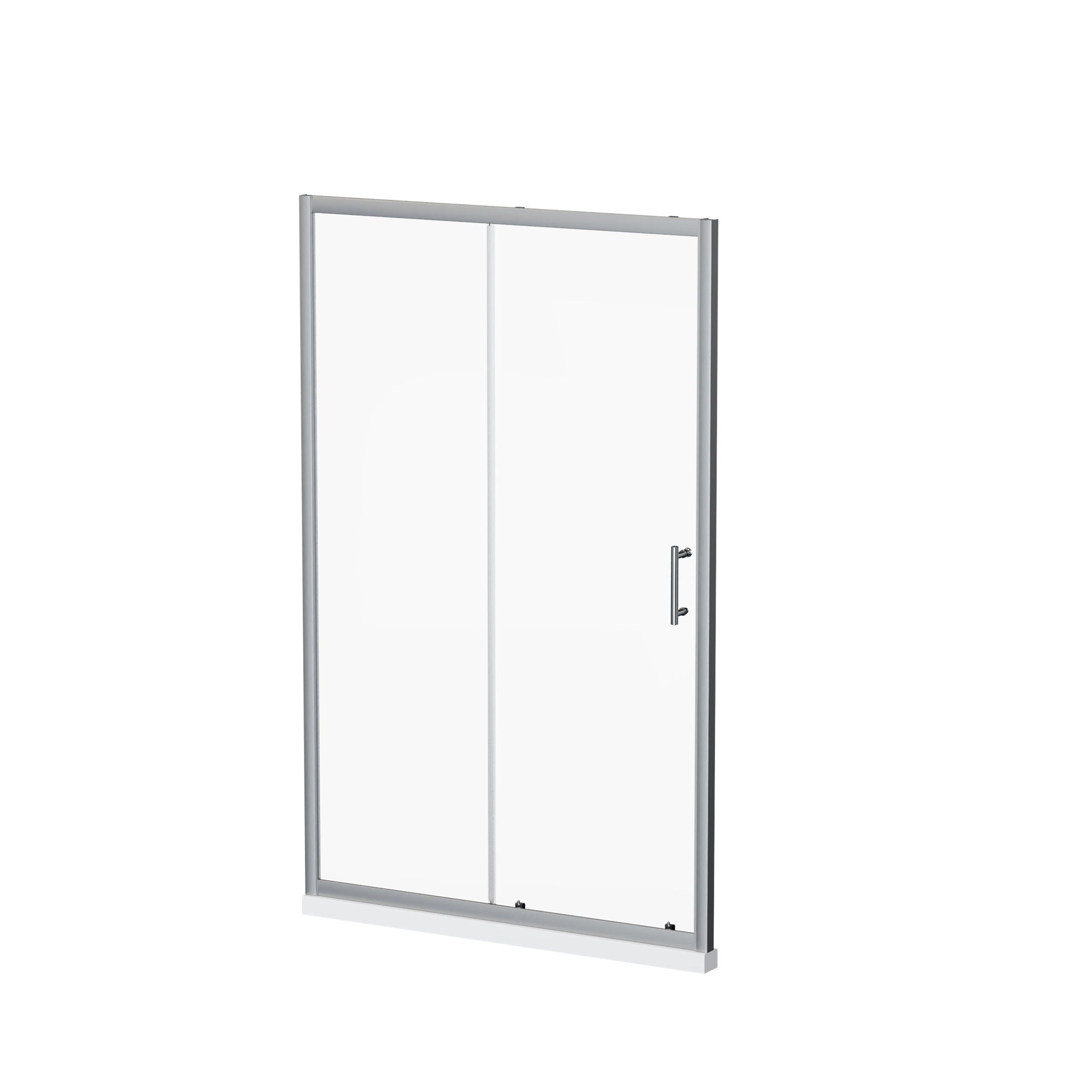Single Sliding Shower Door With Handle - Chrome by HouseOfZazla