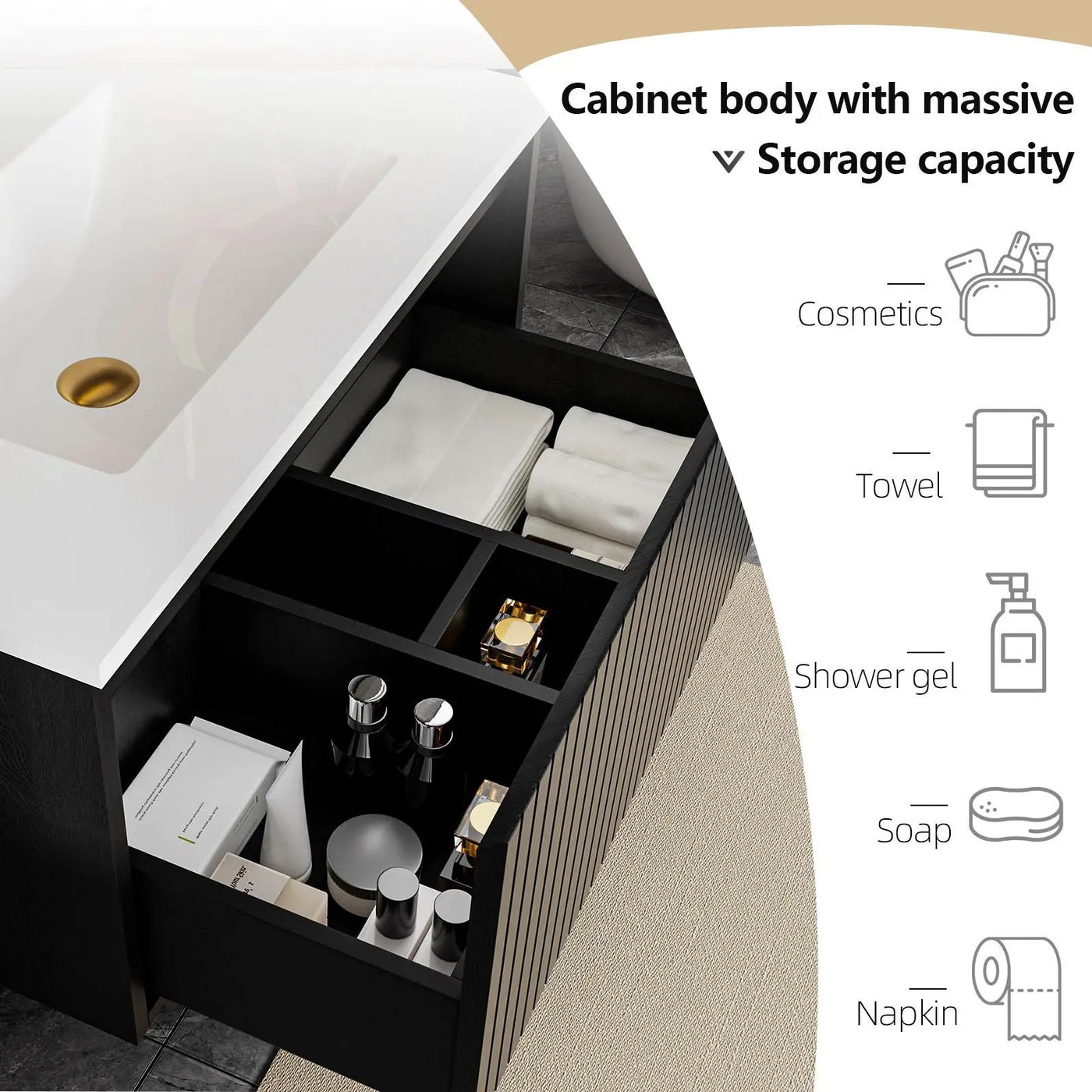 Wall Mounted Floating Bathroom Vanity With Sink And Drawers by HouseOfZazla