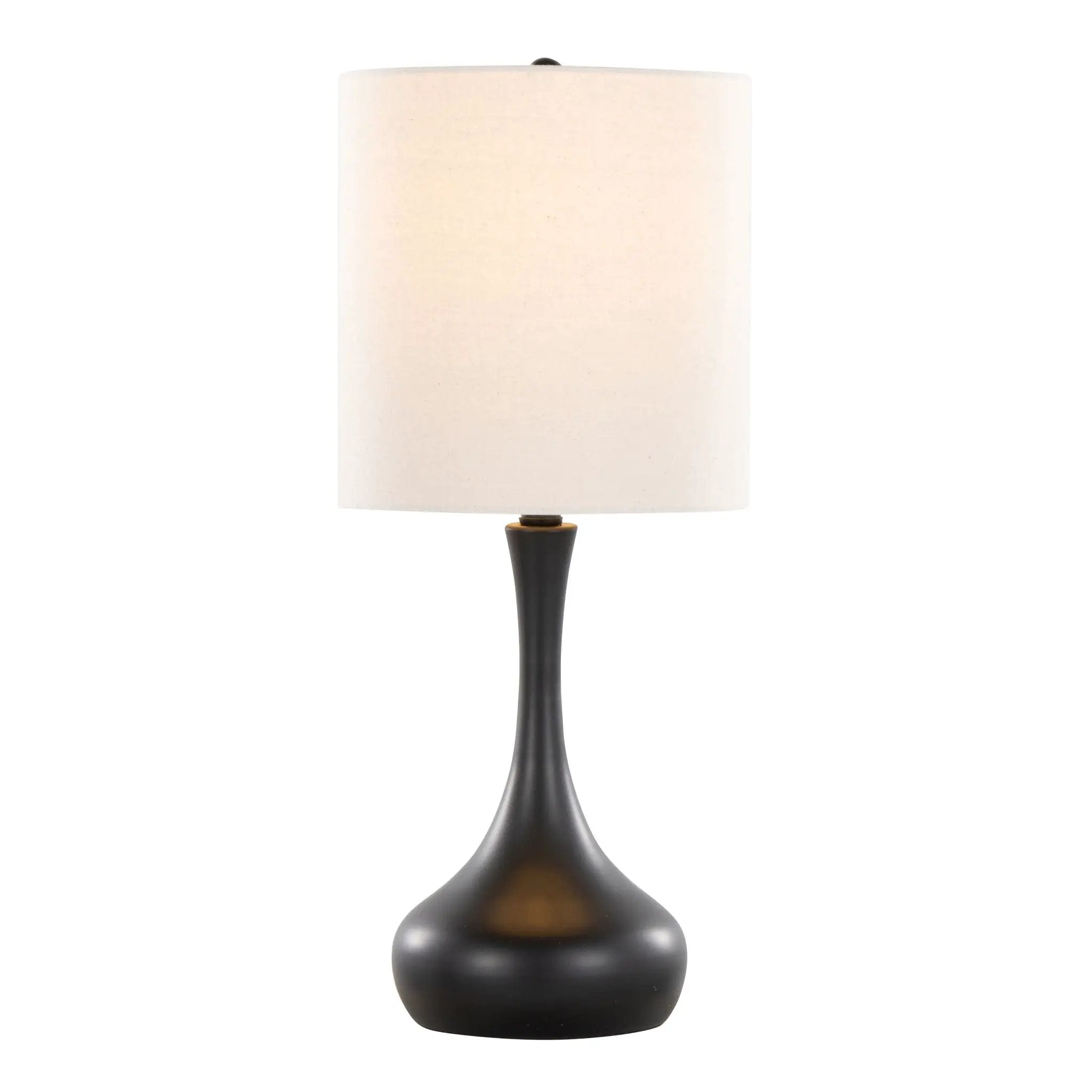 Genie - Contemporary Table Lamp (Set of 2) - Matte Black / Oatmeal by HouseOfZazla