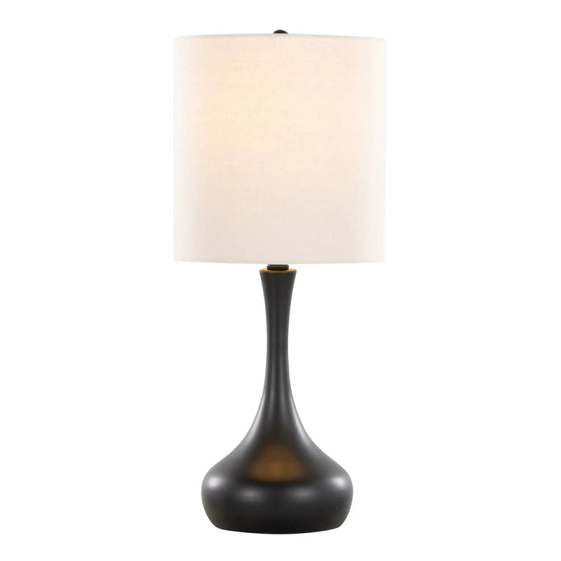 Genie - Contemporary Table Lamp (Set of 2) - Matte Black / Oatmeal by HouseOfZazla