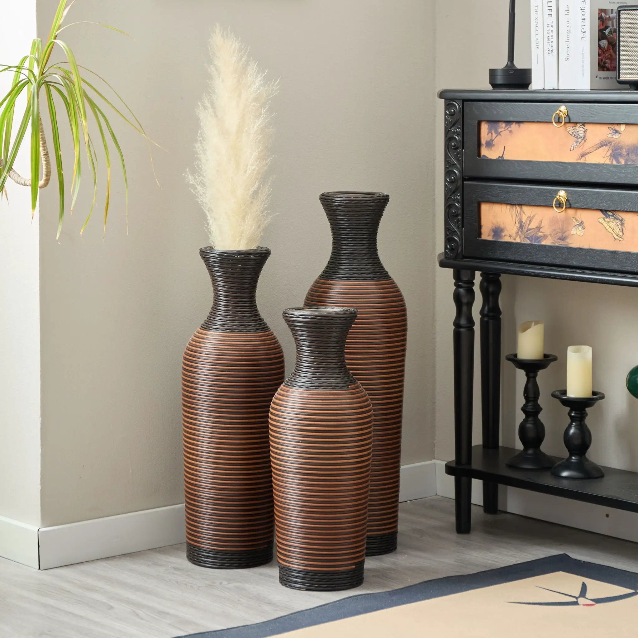Classic And Neat Floor Vase, High Independent Flower Stand (Set of 3) by HouseOfZazla