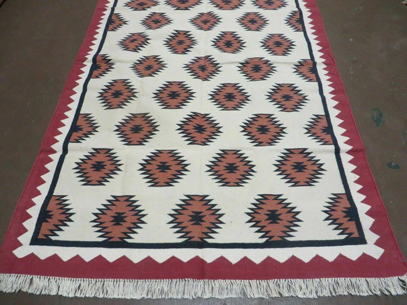 5' X 8' Hand Woven Wool Rug Contemporary Kilim Dhurrie Modern Oriental Area Rug by Jewel Rugs