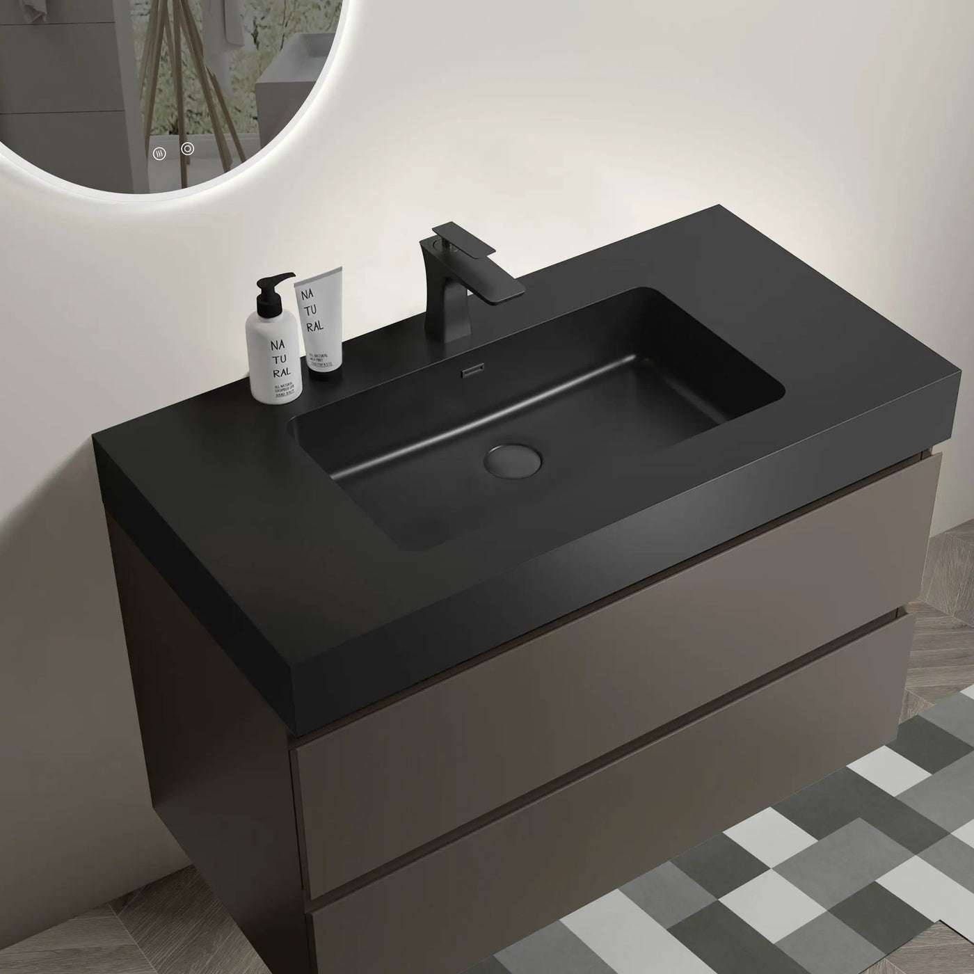 Alice - Bathroom Vanity With Sink, Large Storage Wall Mounted Floating Bathroom Vanity For Modern Bathroom, One-Piece Sink Basin Without Drain And Faucet by HouseOfZazla