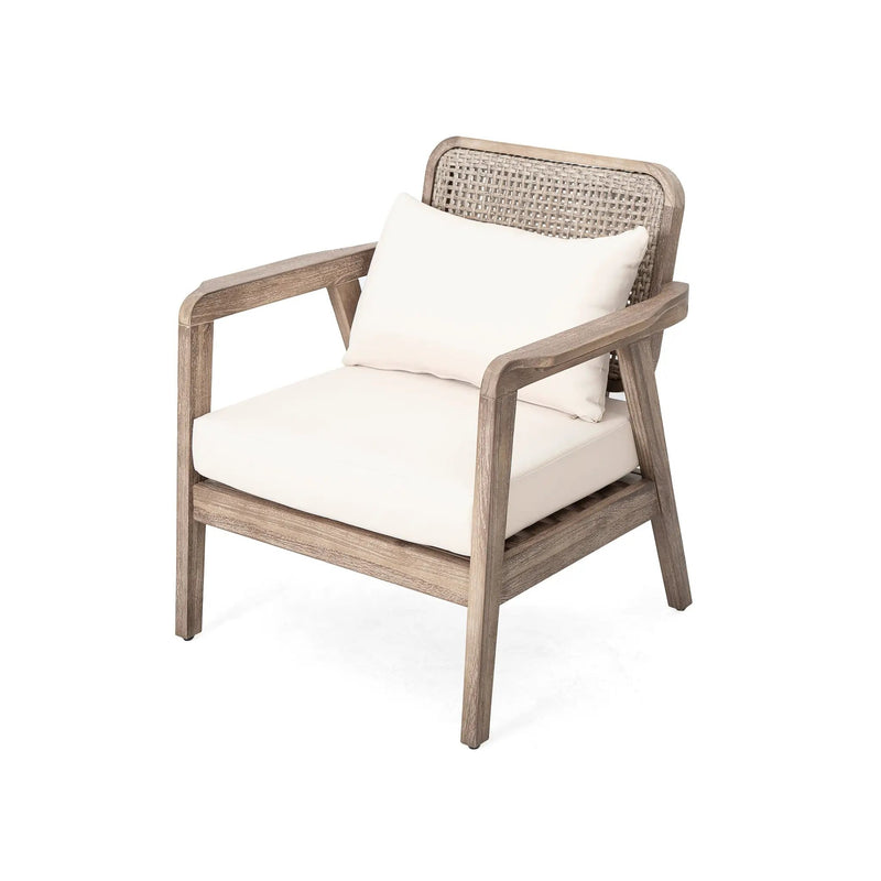 Set of 2 Outdoor Acacia Wood Patio Club Chairs with Waterproof Cushions by HouseOfZazla