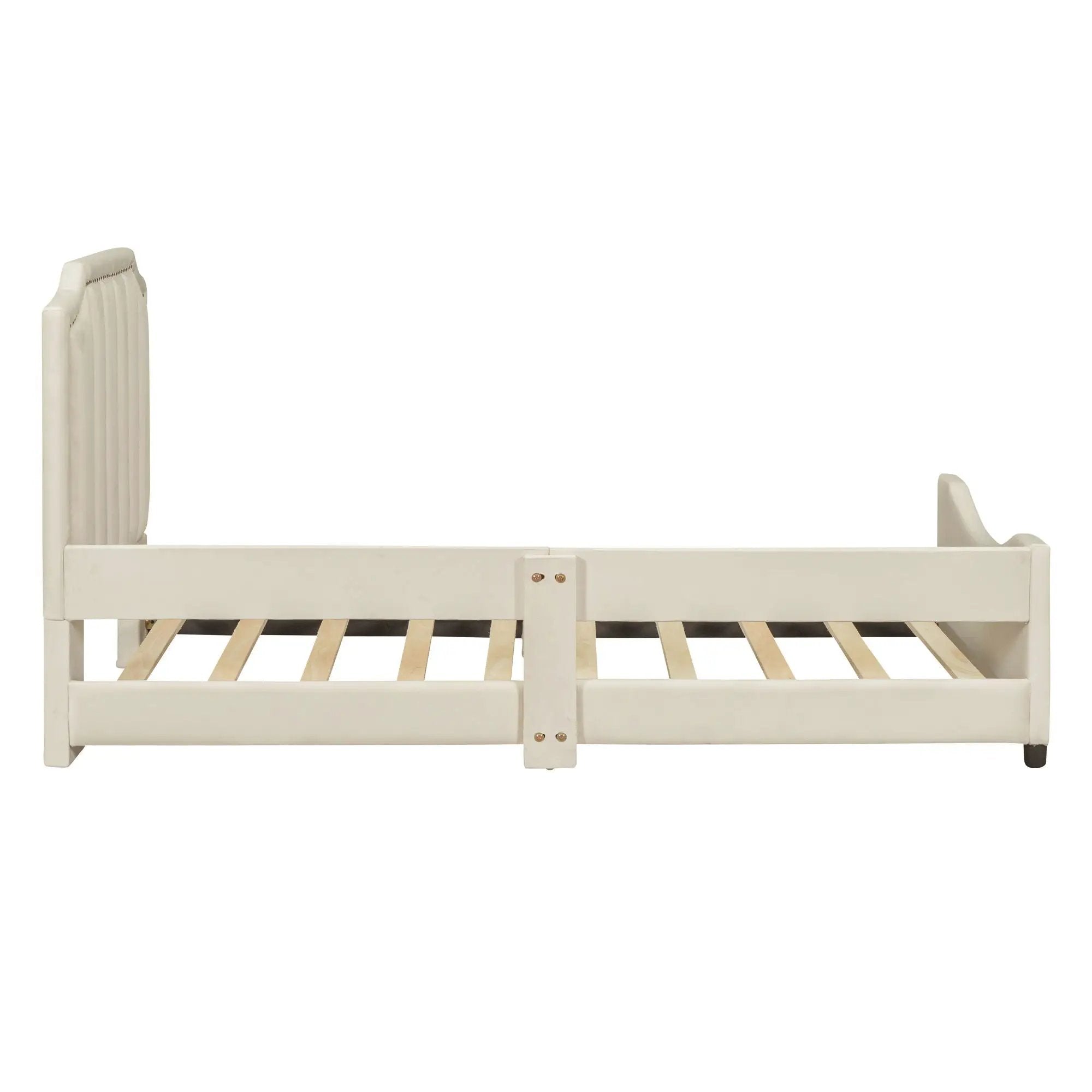 Upholstered Daybed With Classic Stripe Shaped Headboard by Unique Piece Furniture