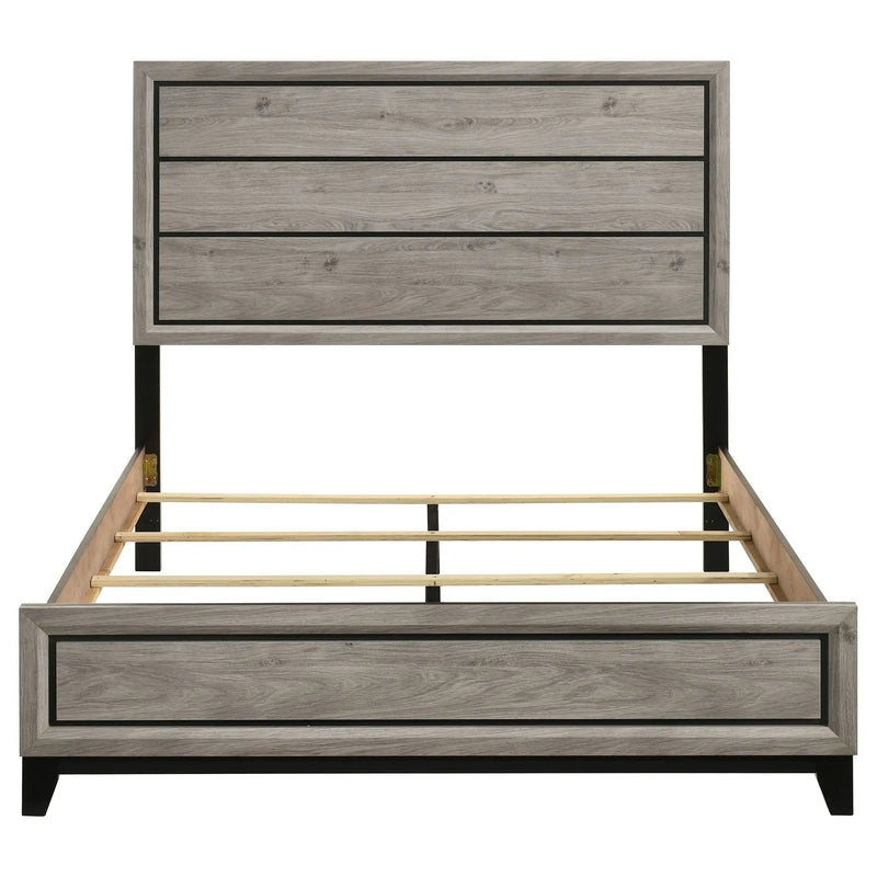 Valen Wood Queen Panel Bed Light Taupe by Unique Piece Furniture