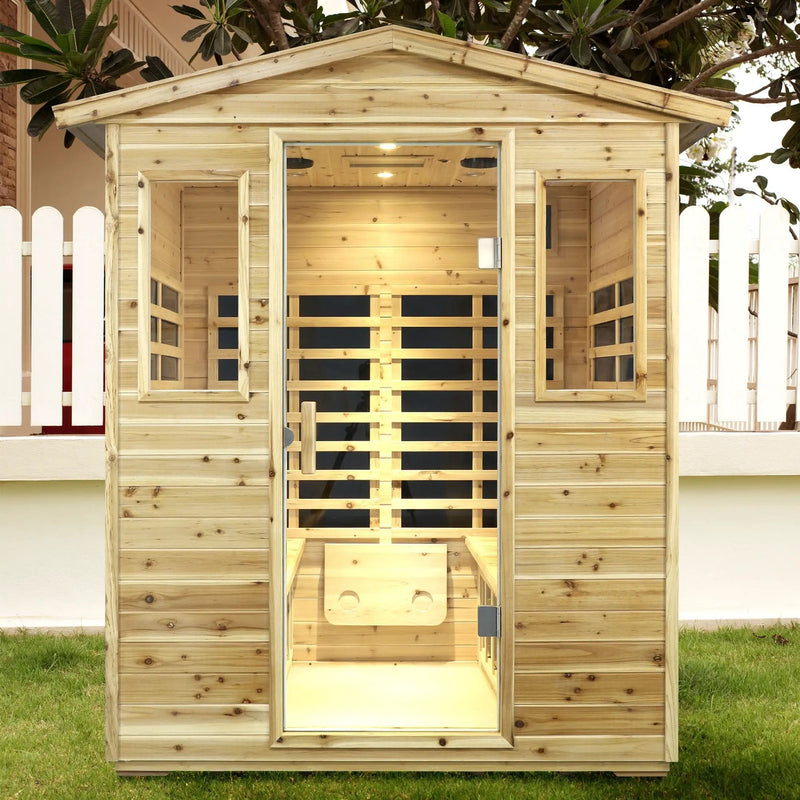 Four person Far-infrared Old fir outdoor sauna room by HouseOfZazla