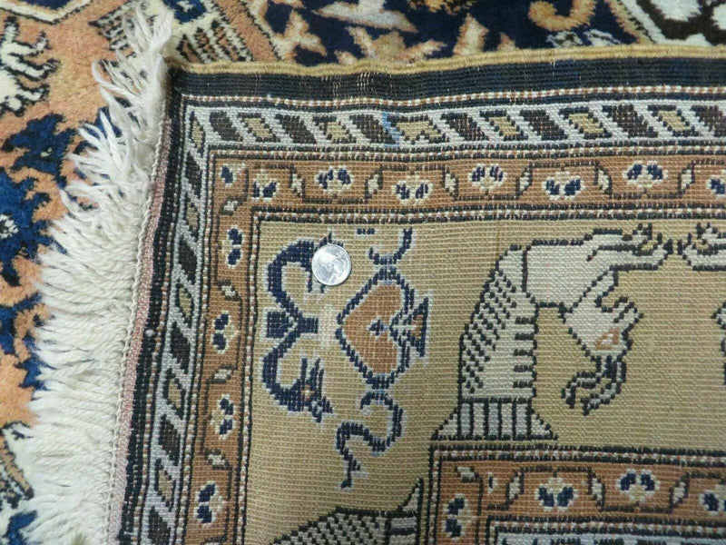 Persian Qum Rug 5.6 x 8.8, Navy Blue by Jewel Rugs