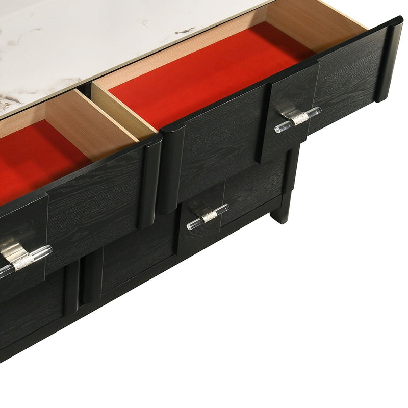 Opel - 6 Drawer Dresser - Black by HouseOfZazla