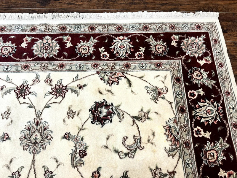 Ivory and Burgundy Pak Persian Rug 6x9 by Jewel Rugs