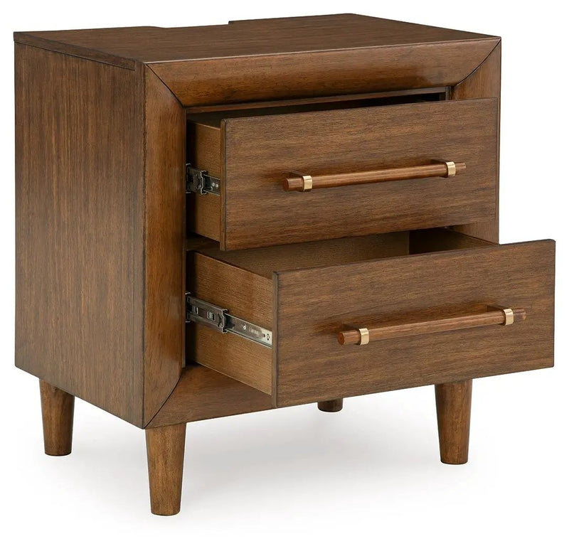 Lyncott - Two Drawer Night Stand - Brown by Unique Piece Furniture