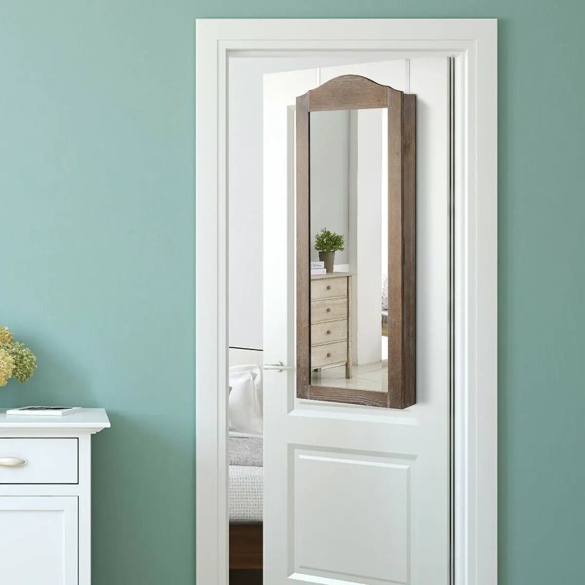 Wall/Door Mounted Jewelry Armoire Cabinet with Mirror by DirectDeals