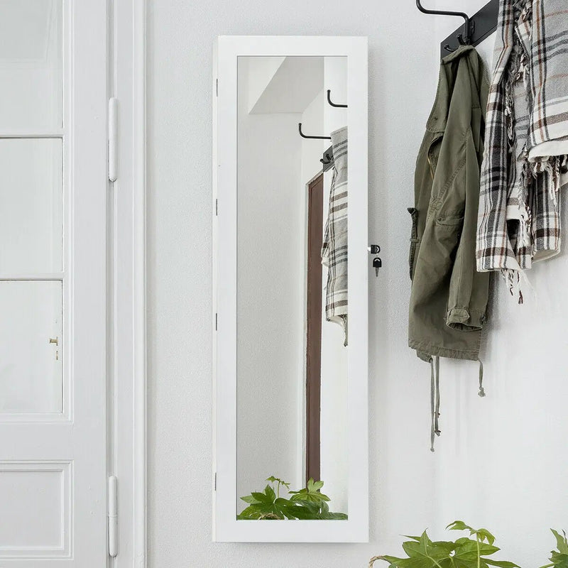 Door Mounted Lockable Mirrored Jewelry Cabinet with LED Lights by DirectDeals