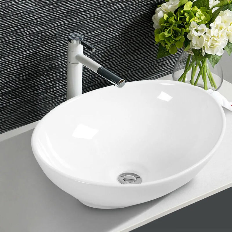 Oval Bathroom Basin Ceramic Vessel Sink by DirectDeals